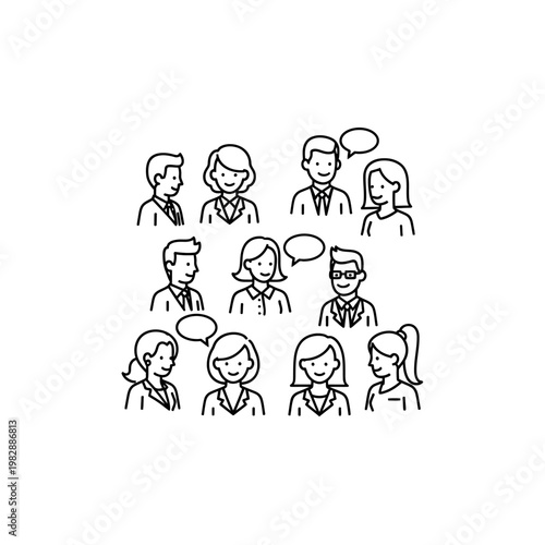 A group of people talking and communicating.