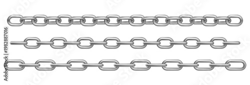 Vector realistic chrome metal chains