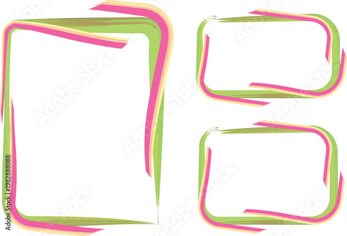 pastel greenish pink decorative curved lines pattern creative borders