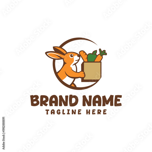 Rabbit logo design template, deliver logo