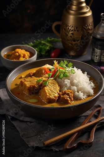 Japanese Chicken Katsu Curry, Crispy Fried Cutlet with Rich Curry Sauce and Rice, Authentic Japanese Comfort Food