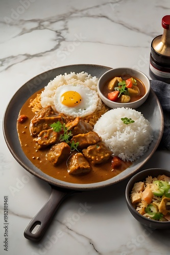 Japanese Chicken Katsu Curry, Crispy Fried Cutlet with Rich Curry Sauce and Rice, Authentic Japanese Comfort Food