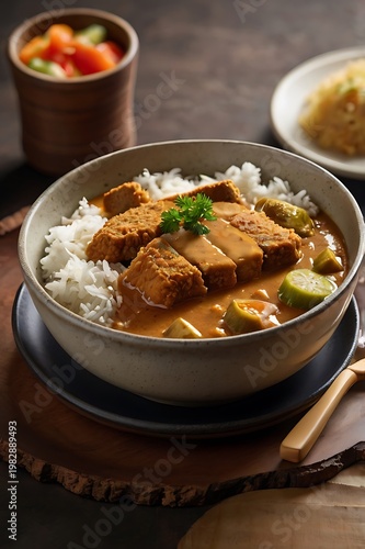 Japanese Chicken Katsu Curry, Crispy Fried Cutlet with Rich Curry Sauce and Rice, Authentic Japanese Comfort Food