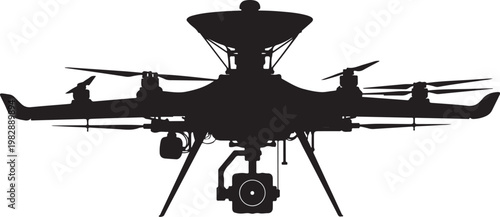 Drone, black silhouette, aerial vehicle, camera drone, quadcopter