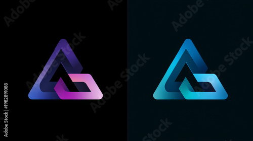 Free Download Artificial intelligence with overlapping rounded Triangle arrow shapes technology Analysis logo vector design concept. AI technology logotype symbol for advance technology, tech company, identity, ui. - GFXLoad