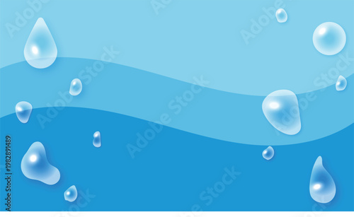 潤い玉イラスト背景素材保湿を表現したウォータースフィアアイコン（スキンケア・美容向け）