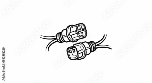 Two electrical connectors with wires on a white background