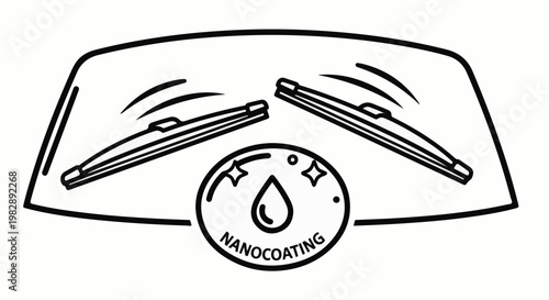 Windshield wipers with nano coating droplet symbol for clean car glass