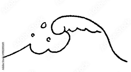 波のイラスト、線画
