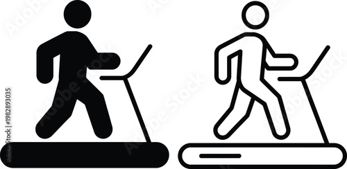 Two people using treadmills for exercise in a gym setting