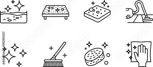 clean surface surface icon, cloth for easy polish, cleaner wipe cloth, effect shine floor, thin line symbol on white background - editable stroke vector illustration