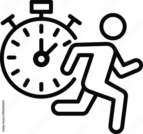Runner passing a stopwatch during a race