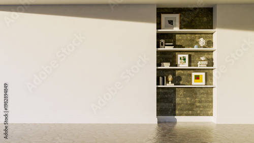 3D render, illustration Luxury modern living room interior,  realistic lighting, wide angle, contemporary furniture, clean lines, minimalist decor, elegant home design, large window