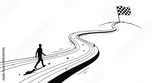 Silhouette of a man walking on the road