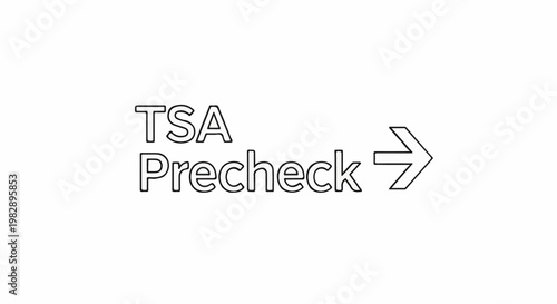 Outline of "TSA Precheck" text and a right-pointing arrow icon