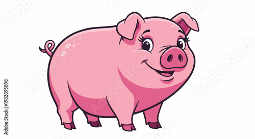 Cute pink pig in 4k video ultra hd original content for commercial use