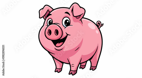 A cheerful pink pig smiles in 4k ultra hd for commercial use with original content