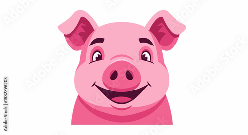 Smiling pink pig face in 4k ultra hd original content for commercial use