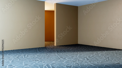 3D render, illustration Luxury modern living room interior,  realistic lighting, wide angle, contemporary furniture, clean lines, minimalist decor, elegant home design, large window