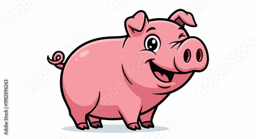 Smiling pink pig in 4k video ultra hd original content for commercial use