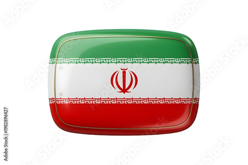 3D Glossy Iran Flag Badge