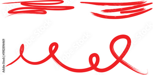 Underlines and scribbles set . Doodle vector brush Stroke . Correction scribble. Isolated paintbrush collection . Vector streak. Hand drawn underline, highlighter.