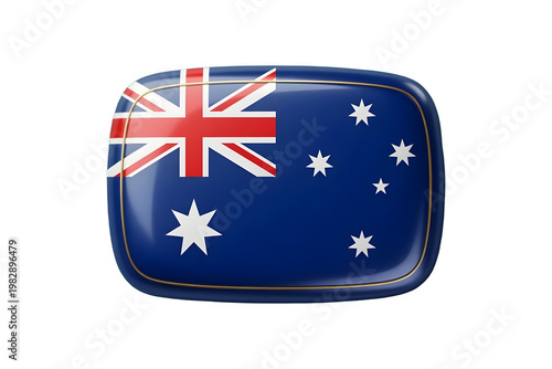 3D Glossy Australia Flag Badge