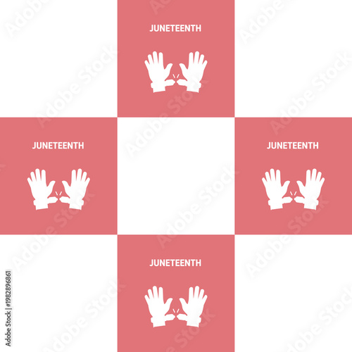 Juneteenth Freedom Day Pattern with Broken Chains and Hands