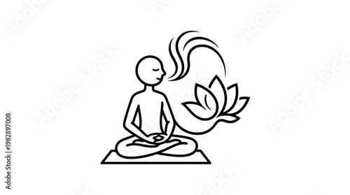 Meditating Person With Lotus Symbol