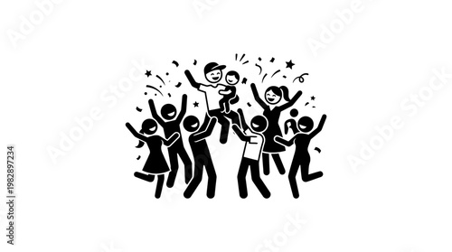 Family Celebrates New Baby with Confetti