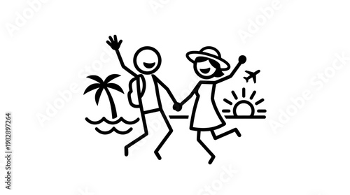 Happy Couple Traveling on Vacation