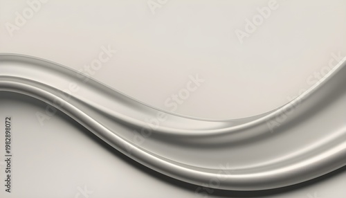 A smooth, flowing white wave design on a clean background