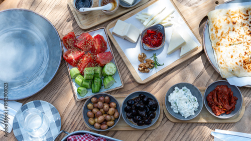 breakfast table in the garden
