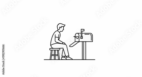 Person waiting at mailbox for mail