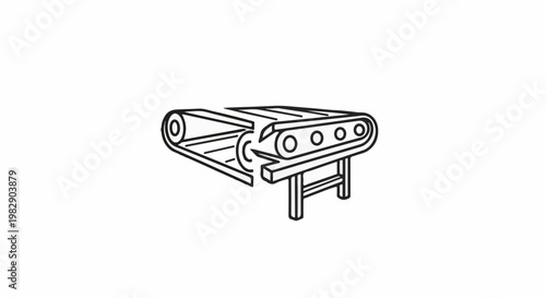Simple outline drawing of a conveyor belt system on legs