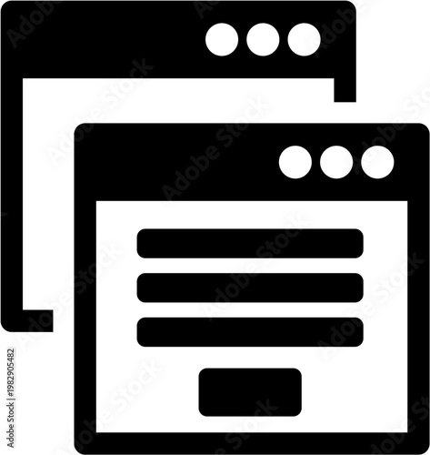 Two browser windows overlap