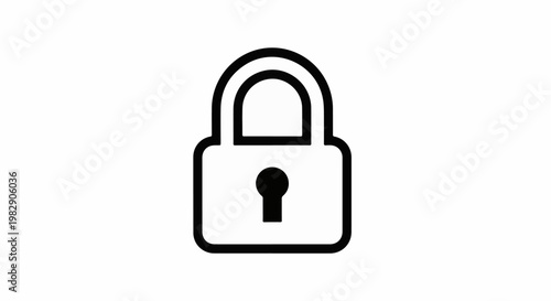 A simple black padlock icon on a white background