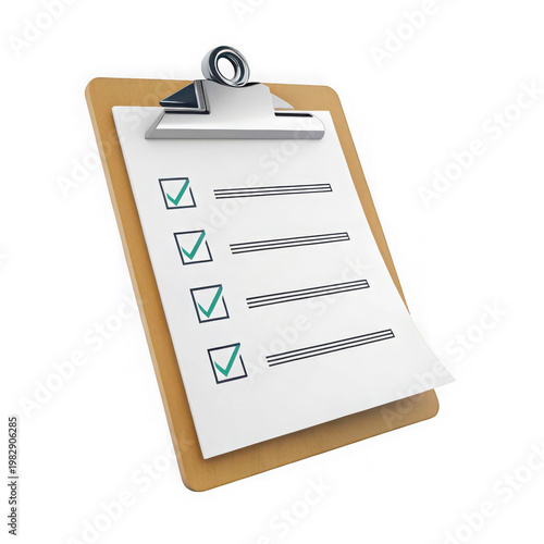 A clipboard with a piece of paper and a metal clip