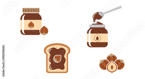 Hazelnut Spread Line art creative modern abstract vector