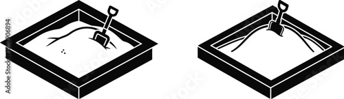 Sandbox icon silhouette on white background