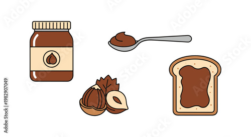 Hazelnut Spread Line art simple abstract shapes
