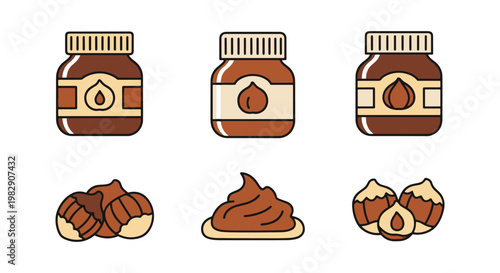 Hazelnut Spread Plate Line art creative abstract graphic vector