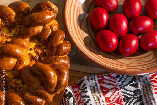 Wallpaper Mural Hand Painted Easter Egg with Traditional Ornaments, Ancient Wax Resist Technique, Handmade Decor, Cultural Folk Art, Vintage Style Holiday Symbol, Authentic Easter Tradition Torontodigital.ca