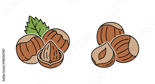 Hazelnut Spread Plate Line art simple minimal abstract vector