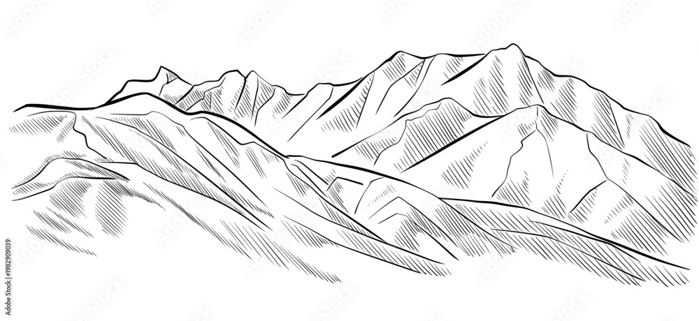 Photography Sierra Nevada mountains vector illustration