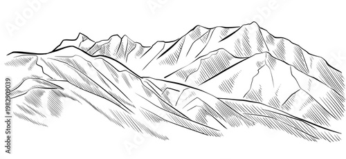 Fotografie Sierra Nevada mountains vector illustration
