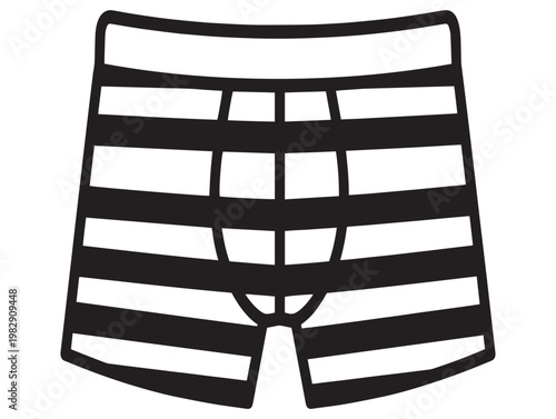 Black and white striped boxer briefs illustration simple garment design