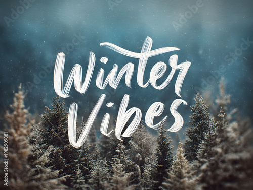 Winter Vibes lettering , merry christmas and happy holidays lettering 