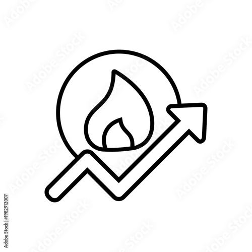 Natural gas icon vector. Propane Illustration sign. Gas supply symbol. Gas logo.