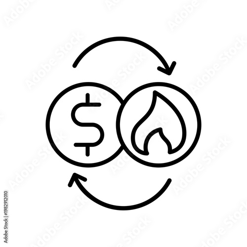Natural gas icon vector. Propane Illustration sign. Gas supply symbol. Gas logo.